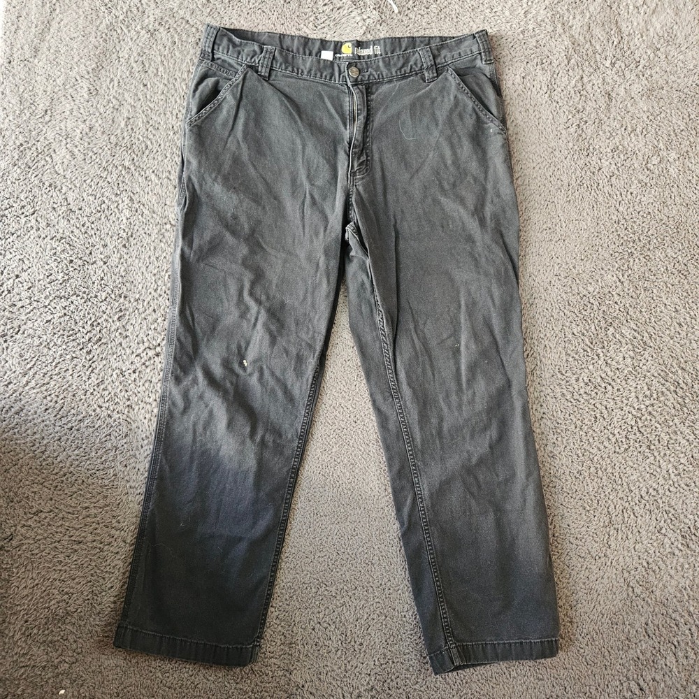 Carhartt Relaxed Fit Mens Work Pants Charcoal Gray 40x30 Cotton Blend